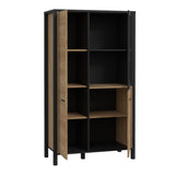 High Rock Small Display Cabinet in Matt Black/Riviera Brown