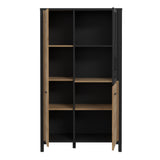 High Rock Small Display Cabinet in Matt Black/Riviera Brown