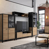 High Rock Small Display Cabinet in Matt Black/Riviera Brown