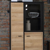 High Rock Small Display Cabinet in Matt Black/Riviera Brown