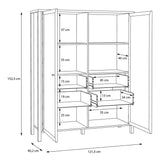 High Rock Extra Wide Display Cabinet in Matt Black/Riviera Brown