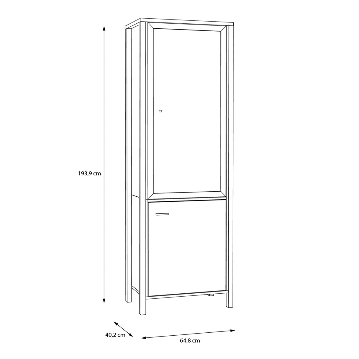 High Rock Wide Display Cabinet in Matt Black/Riviera Brown
