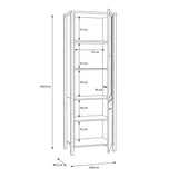 High Rock Wide Display Cabinet in Matt Black/Riviera Brown