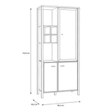 High Rock Display Cabinet in Matt Black/Riviera Brown