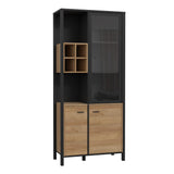 High Rock Display Cabinet in Matt Black/Riviera Brown
