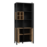 High Rock Display Cabinet in Matt Black/Riviera Brown