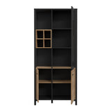 High Rock Display Cabinet in Matt Black/Riviera Brown