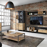 High Rock Display Cabinet in Matt Black/Riviera Brown