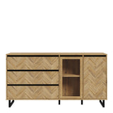 Nikomedes Sideboard in Spica Brown/Matt Black/Bartex Brown