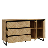Nikomedes Sideboard in Spica Brown/Matt Black/Bartex Brown