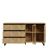 Nikomedes Sideboard in Spica Brown/Matt Black/Bartex Brown
