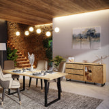 Nikomedes Sideboard in Spica Brown/Matt Black/Bartex Brown