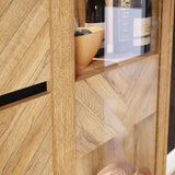 Nikomedes Sideboard in Spica Brown/Matt Black/Bartex Brown