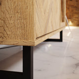 Nikomedes Sideboard in Spica Brown/Matt Black/Bartex Brown