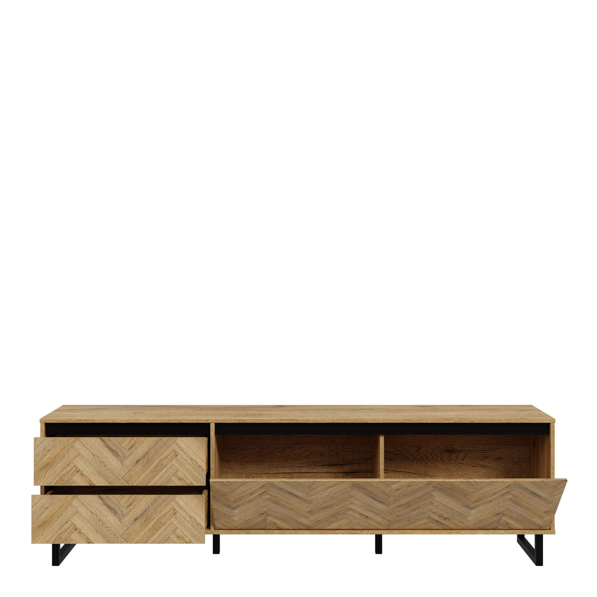 Nikomedes TV Unit in Spica Brown/Matt Black/Bartex Brown