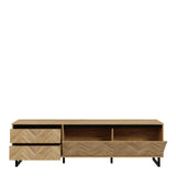 Nikomedes TV Unit in Spica Brown/Matt Black/Bartex Brown