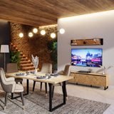 Nikomedes TV Unit in Spica Brown/Matt Black/Bartex Brown
