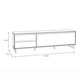 Nikomedes TV Unit in Spica Brown/Matt Black/Bartex Brown