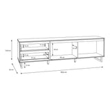 Nikomedes TV Unit in Spica Brown/Matt Black/Bartex Brown