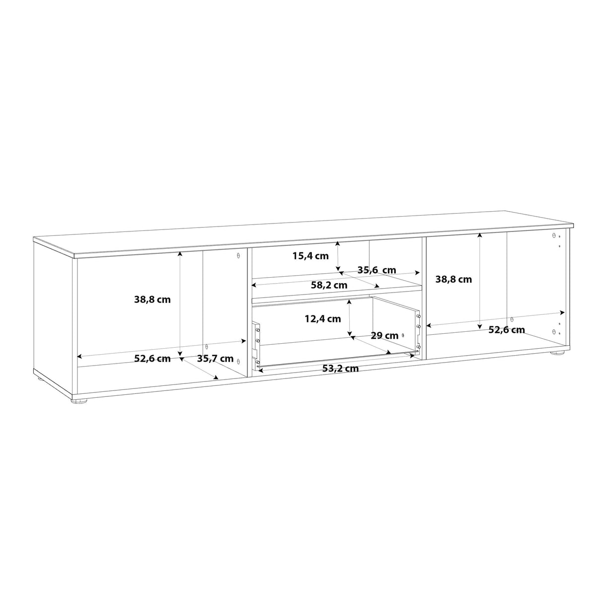 Sienna TV Unit in White and White Gloss
