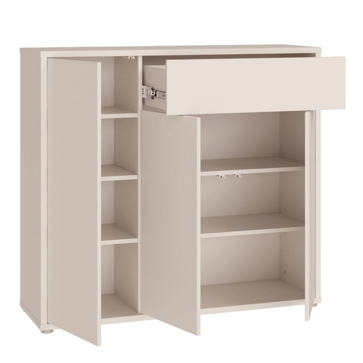 Alice Springs Sideboard with 3 Doors Push-to-Open & 1 Drawer Push-to-Open in Sand