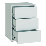 Alice Springs Bedside Cabinet with 3 Drawers Push-to-Open