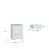 Alice Springs Bedside Cabinet with 3 Drawers Push-to-Open