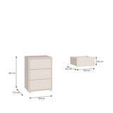 Alice Springs Bedside Cabinet with 3 Drawers Push-to-Open