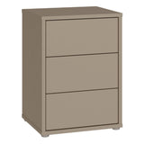 Alice Springs Bedside Cabinet with 3 Drawers Push-to-Open