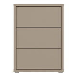 Alice Springs Bedside Cabinet with 3 Drawers Push-to-Open