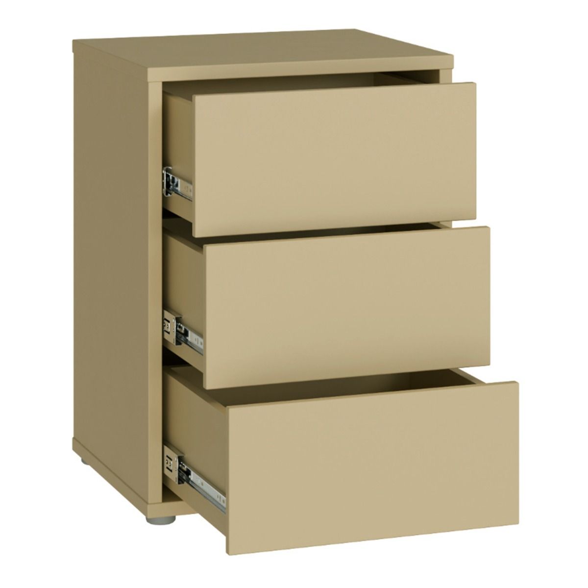 Alice Springs Bedside Cabinet with 3 Drawers Push-to-Open