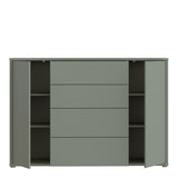 Alice Springs Wide Sideboard with 4 Drawers & 2 Doors with Push-to-Open