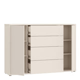 Alice Springs Wide Sideboard with 4 Drawers & 2 Doors with Push-to-Open