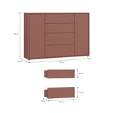 Alice Springs Wide Sideboard with 4 Drawers & 2 Doors with Push-to-Open