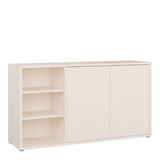 Alice Springs Sideboard with Open Shelving & Push-to-Open Doors in Sand