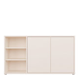 Alice Springs Sideboard with Open Shelving & Push-to-Open Doors in Sand
