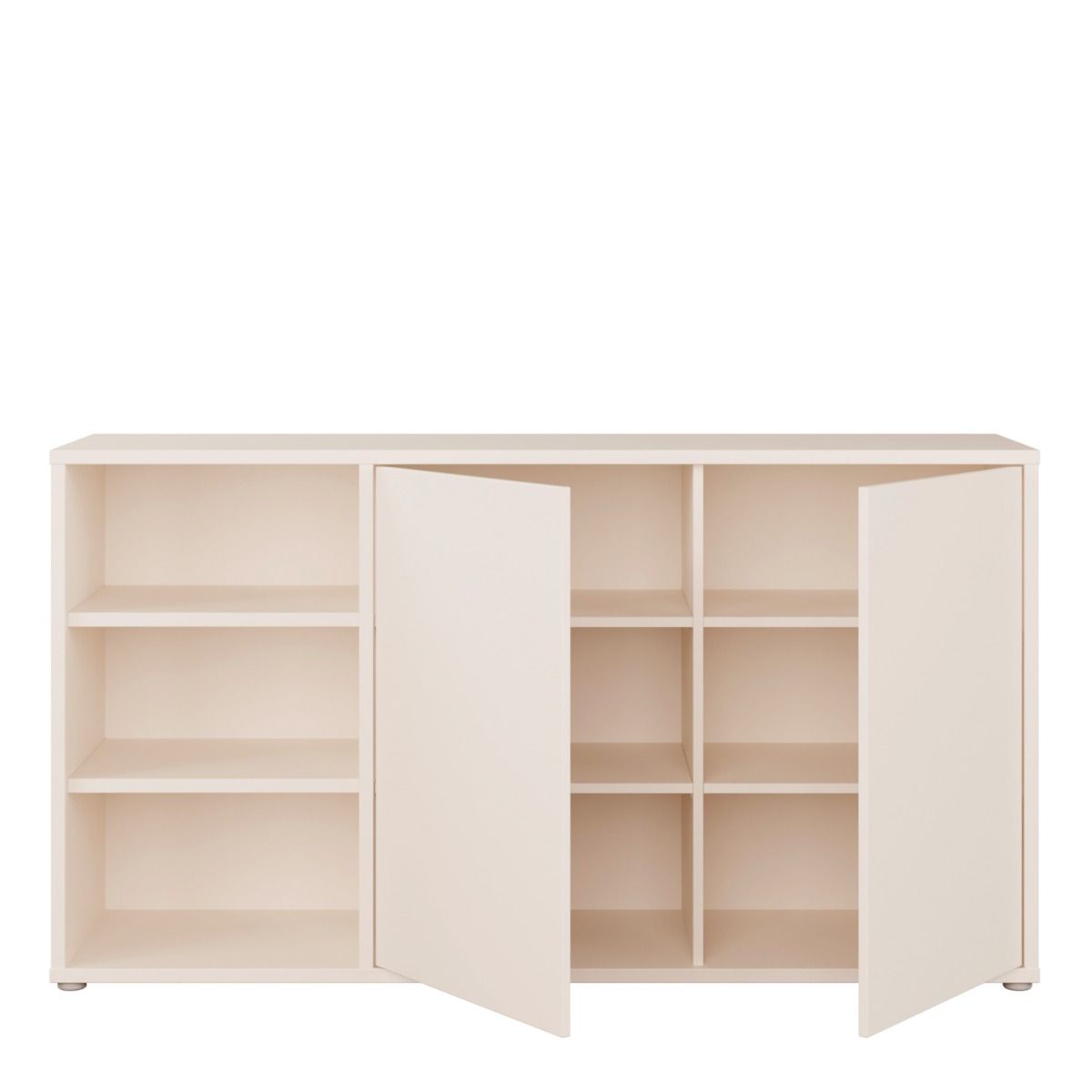 Alice Springs Sideboard with Open Shelving & Push-to-Open Doors in Sand