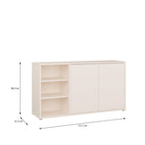 Alice Springs Sideboard with Open Shelving & Push-to-Open Doors in Sand