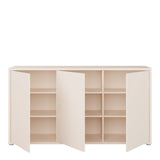 Alice Springs 3 Door Sideboard with Push-to-Open Doors and Drawer in Sand