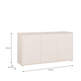 Alice Springs 3 Door Sideboard with Push-to-Open Doors and Drawer in Sand