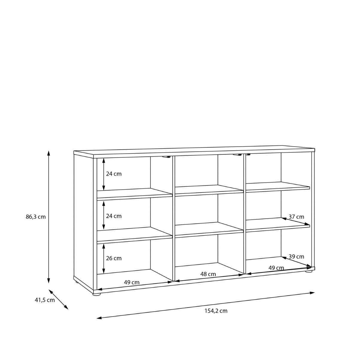 Alice Springs 3 Door Sideboard with Push-to-Open Doors and Drawer in Sand