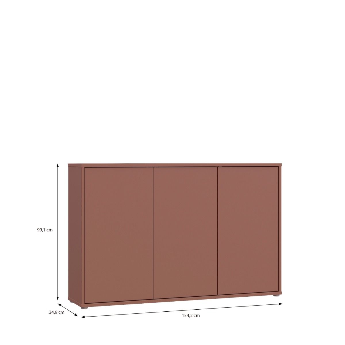 Alice Springs 3 Door Sideboard with Push-to-Open Doors
