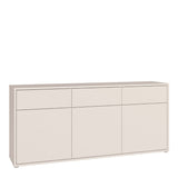 Alice Springs 3 Door 3 Drawer Sideboard with Push-to-Open Drawers in Sand