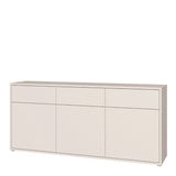 Alice Springs 3 Door 3 Drawer Sideboard with Push-to-Open Drawers in Sand