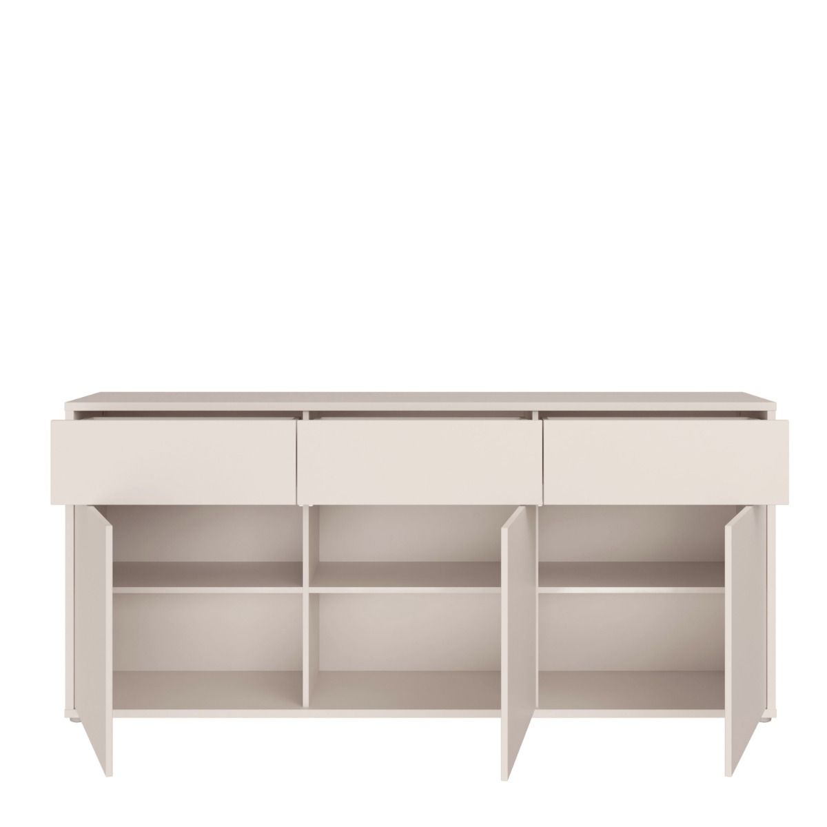 Alice Springs 3 Door 3 Drawer Sideboard with Push-to-Open Drawers in Sand
