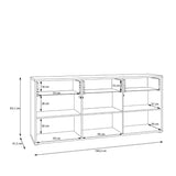 Alice Springs 3 Door 3 Drawer Sideboard with Push-to-Open Drawers in Sand