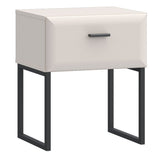 Akihisa Bedside Table with Drawer and Metal Legs in Sand