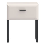 Akihisa Bedside Table with Drawer and Metal Legs in Sand