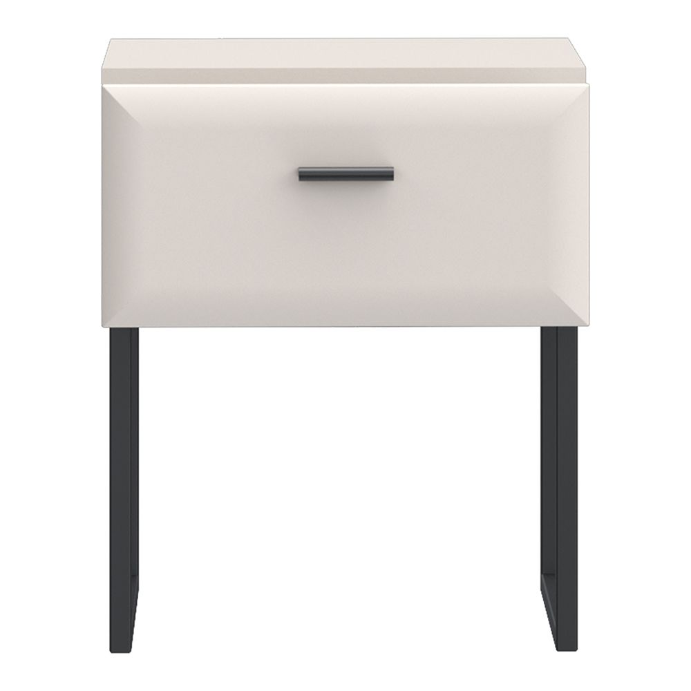 Akihisa Bedside Table with Drawer and Metal Legs in Sand