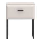 Akihisa Bedside Table with Drawer and Metal Legs in Sand